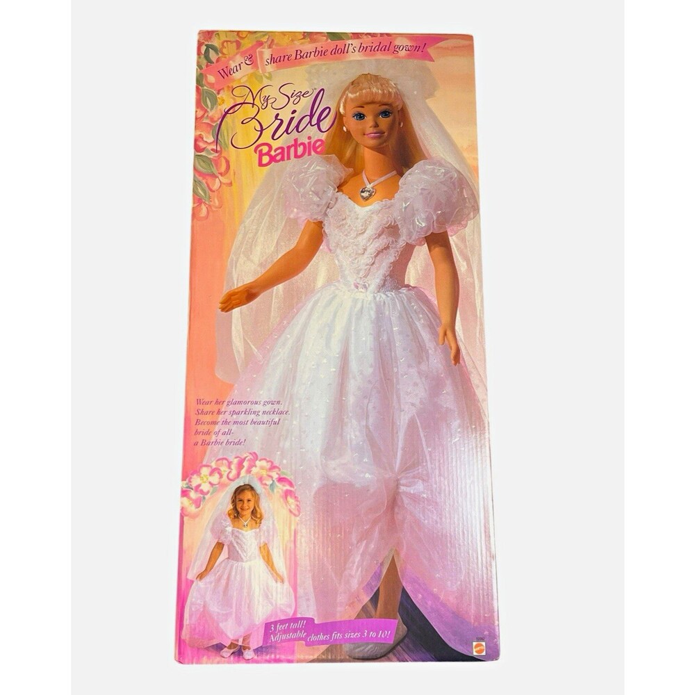 1994 Mattel My Size Bride Barbie 36” 3 Ft Doll #12052 Open Box Unused